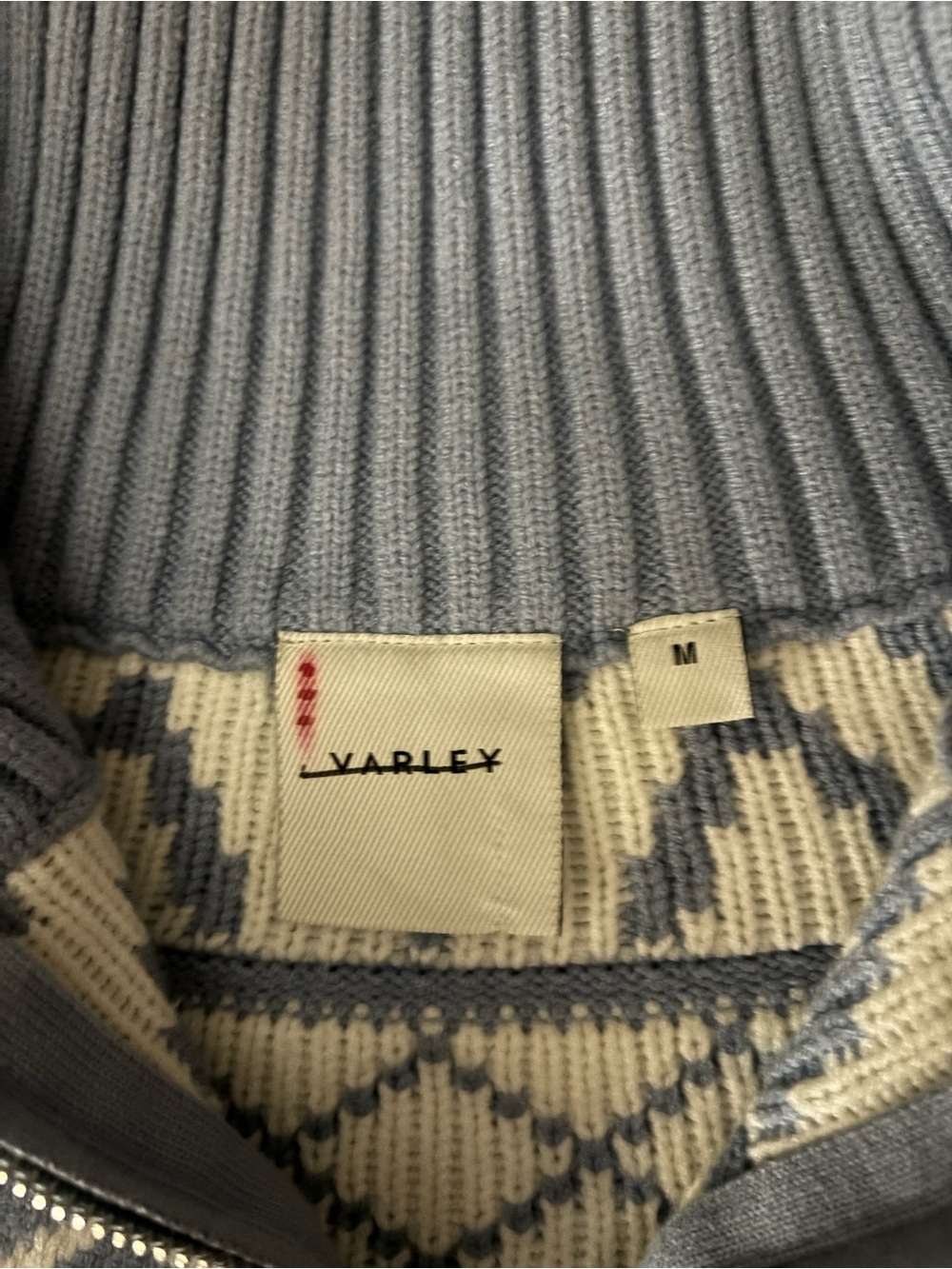 Varley Sigrid Fair Isle Half Zip. -Glacier Blue - Picture 6 of 6